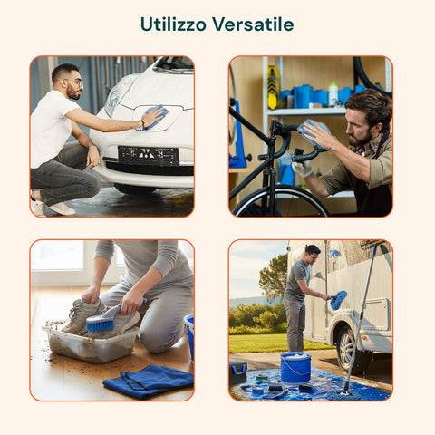 daimann kit pulizia auto professionale con 16 pezzi in morbido tessuto chenille ean 8056590070321