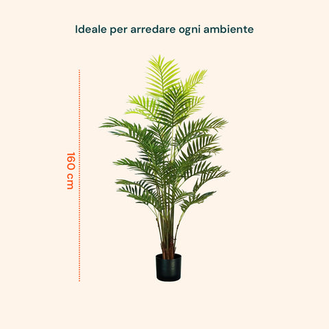garden friend pianta palma areca in polietilene con 33 foglie e vaso con muschio 160cm ean 8023755056483