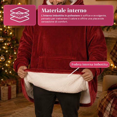 saint joy coperta con maniche e cappuccio felpa coperta oversize 2 colori ean 8050043128386
