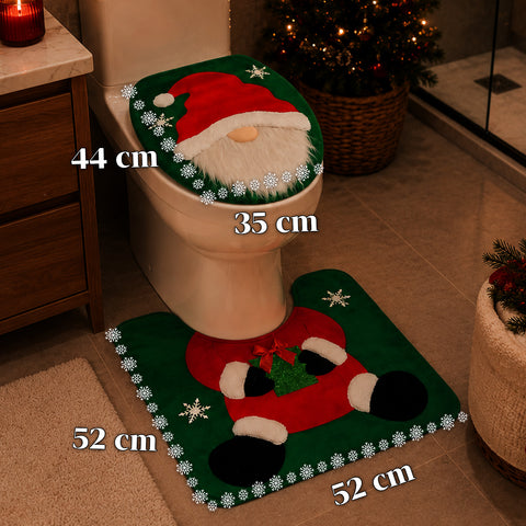 saint joy copriwater natalizio set 2 pezzi babbo natale con tappeto verde ean 8050043128034