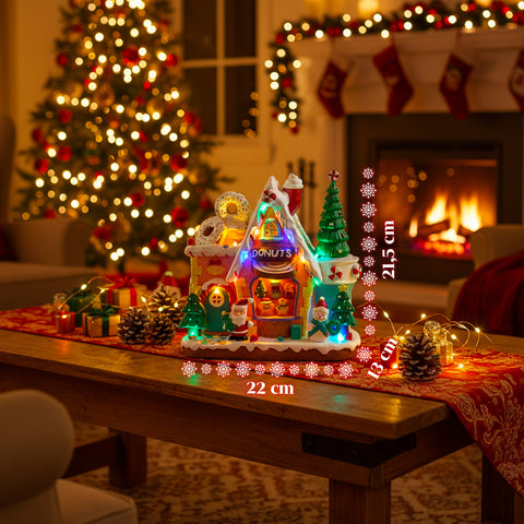 saint joy villaggio di natale animato northlight con luci led musica e albero rotante ean 8050043127457