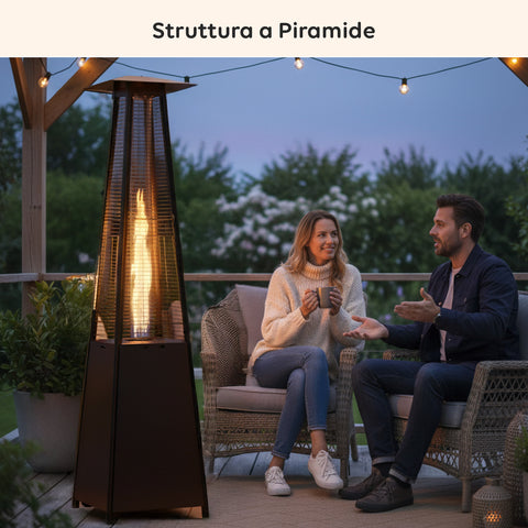 wintem stufa a gas da esterno a piramide con termostato regolabile 12kw ean 8052286432091
