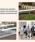 zendea panca pieghevole bianco 180x28x44cm modello stilo da giardino o casa ean 8050030810607