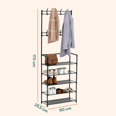 avilia home appendiabiti multiuso con 5 ripiani in tnt e 2 aste portabiti capienza 10 paia ean 8056819052909