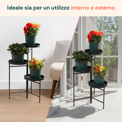 avilia home portavasi in ferro a 3 ripiani 20 cm supporto piante da interno ean 8056819053227