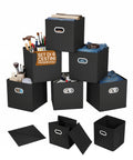 Set 6 Cestini Pieghevoli Salvaspazio con Maniglia in Plastica – 27x27x27 cm