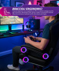 Braccioli ergonomici della sedia gaming durante il gioco