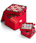 saint joy organizer per 64 palline di natale in tessuto oxford e tnt con coperchio e manici ean 8050043127556