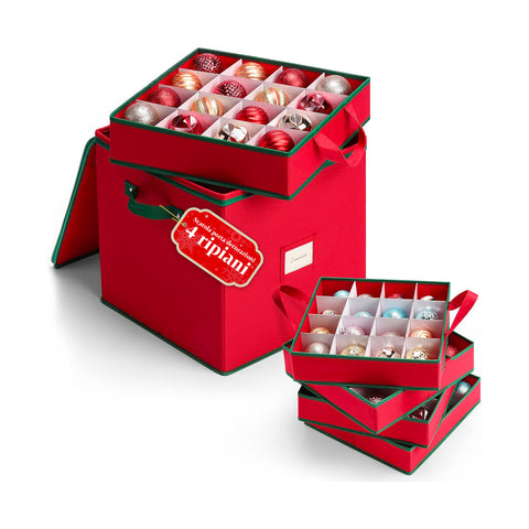 saint joy organizer per 64 palline di natale in tessuto oxford e tnt con coperchio e manici ean 8050043127556