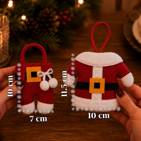 saint joy portaposate natalizi babbo natale set 6 pezzi in tnt e poliestere ean 8050043128065