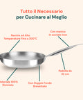 Padella Svasata Alta in Alluminio con Manico Inox – Vari Formati