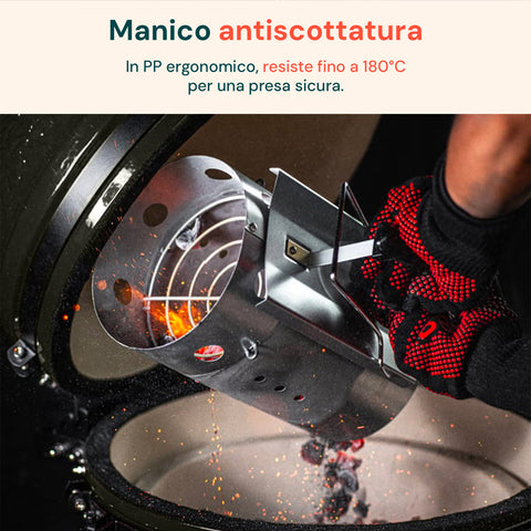 Accenditore Ciminiera Per Barbecue A Carbonella Con Manico Pp