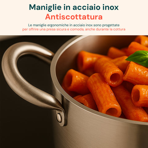 Casseruola Alta in Alluminio con 2 Maniglie Inox – Ø 24/28/32/36 cm