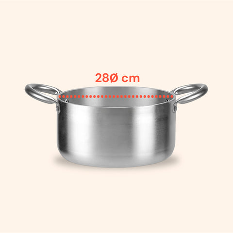 Casseruola Alta in Alluminio con 2 Maniglie Inox – Ø 24/28/32/36 cm
