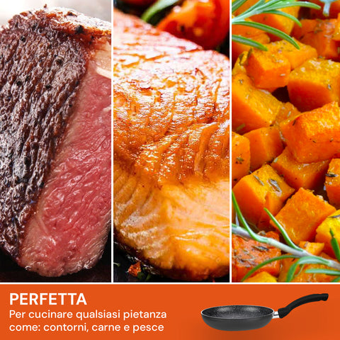 Padella Antiaderente Effetto Pietra in Alluminio – Ø16/18/26 cm