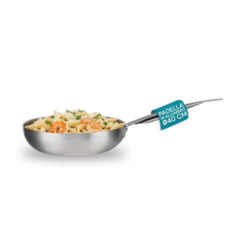 Padella Svasata Alta in Alluminio con Manico Inox – Vari Formati