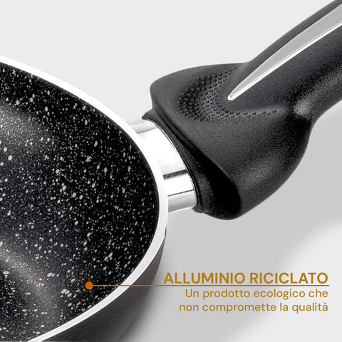Padella Antiaderente Effetto Pietra in Alluminio – Ø16/18/26 cm