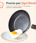 Pronto per ogni ricetta con cottura uniforme e risultati perfetti, superficie antiaderente effetto marmo professionale