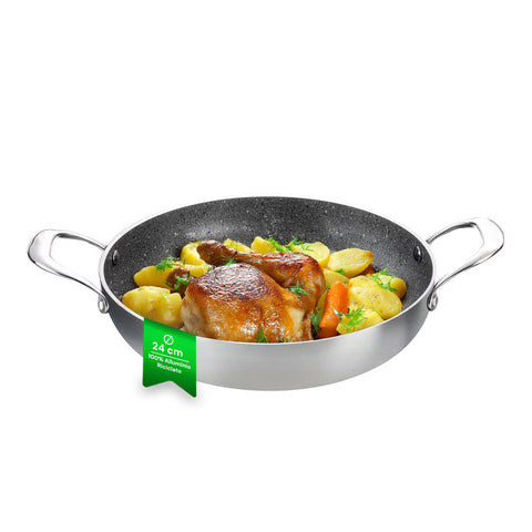 Casseruola Svasata Alta Alluminio Satinato Riciclato – Ø 24/28/32 cm