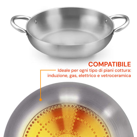 Casseruola Svasata Alta Alluminio Satinato Riciclato – Ø 24/28/32 cm