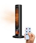 Termoventilatore Ceramico 2000W con Telecomando, Timer 12h ed Effetto Fiamma