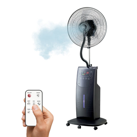 Álló ventilátor párásítóval, 90 W-os teljesítménnyel, 3 literes tartállyal és oszcillációval