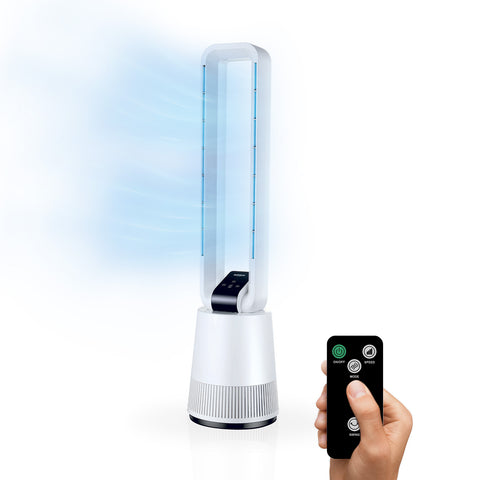Modern, lapát nélküli, 50 W-os léghűtő 3 sebességfokozattal, oszcillációval és távirányítóval