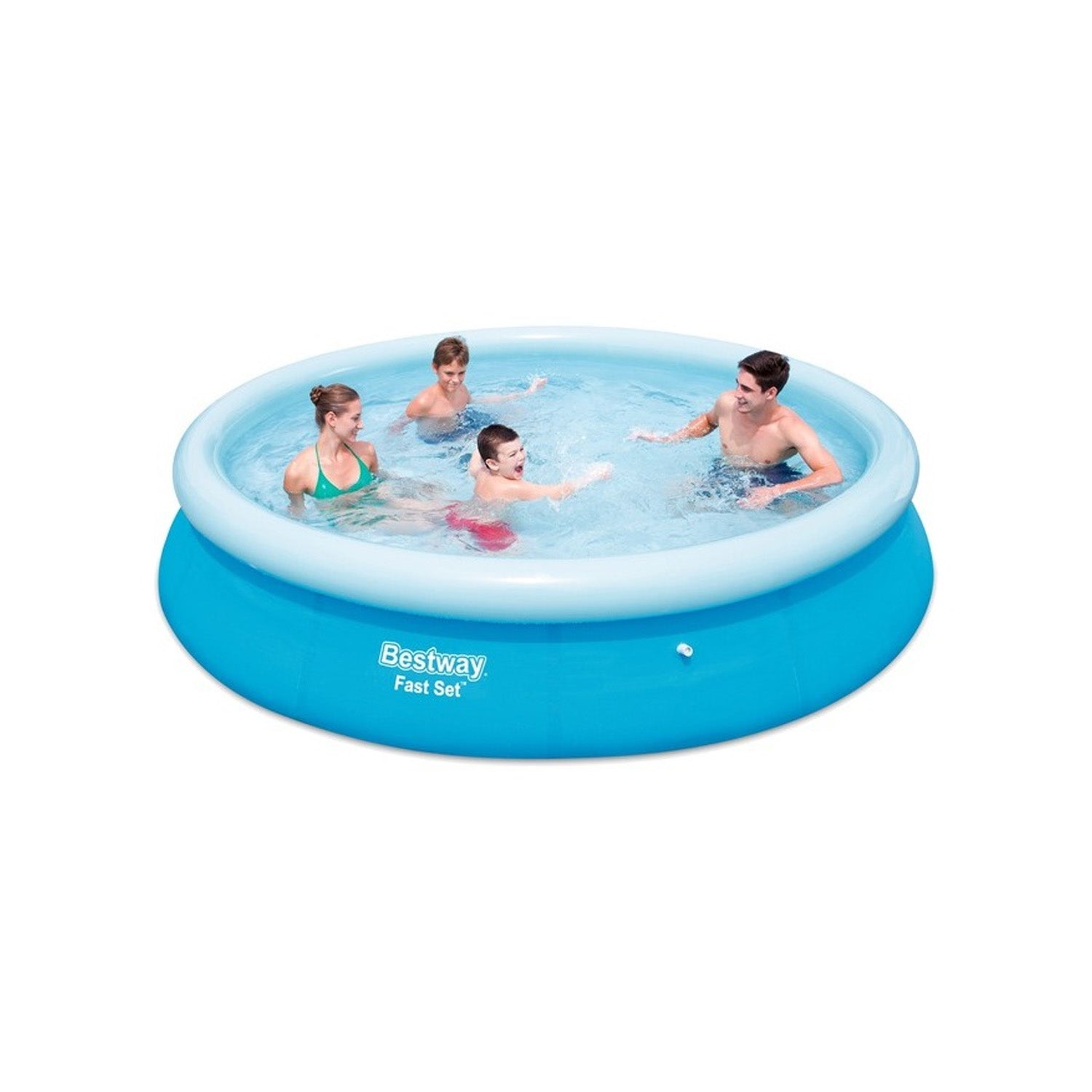 Piscina Fuori Terra Gonfiabile da Giardino 366x76cm con Toppa Riparazione