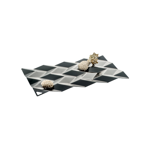 Fekete rozsdamentes acél asztalközép 38x23,5cm