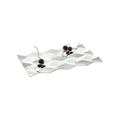 Silver rozsdamentes acél asztalközép 38x23,5cm