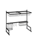 Organizer A 2 Livelli Per Lavello Con Scolapiatti In Metallo Nero