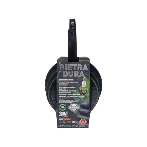 3 darabos indukciós serpenyőkészlet – tapadásmentes, PFOA-mentes, 20/24/28 cm