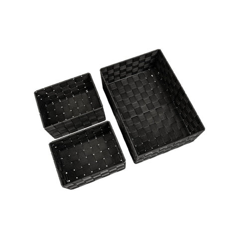Set 3 Contenitori Adria Organizer Universali Nero