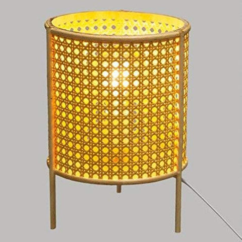 Lampada Da Tavolo In Bambù E Rattan 28 Cm – foto 2