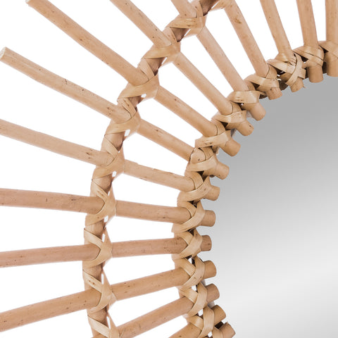 Specchio A Forma Di Sole In Rattan 58x58cm – foto 2