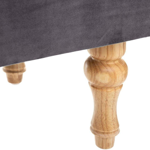 Panca Cassapanca in Velluto 102x38x41cm Grigio – foto 3